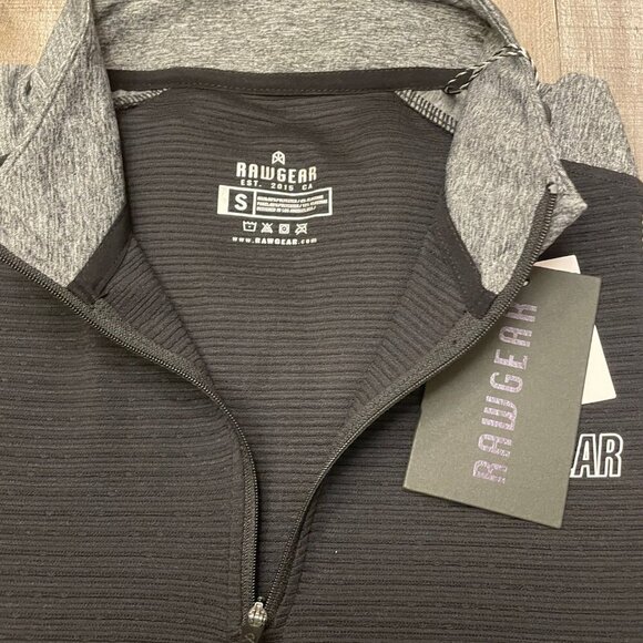 RAWGEAR Men’s Black and Gray L/S Quarter Zip Shirt with Zip Pockets | Size S - Picture 3 of 15